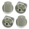 First4spares Control Knob for Stoves Oven (Pack of 4, Chrome/Silver)