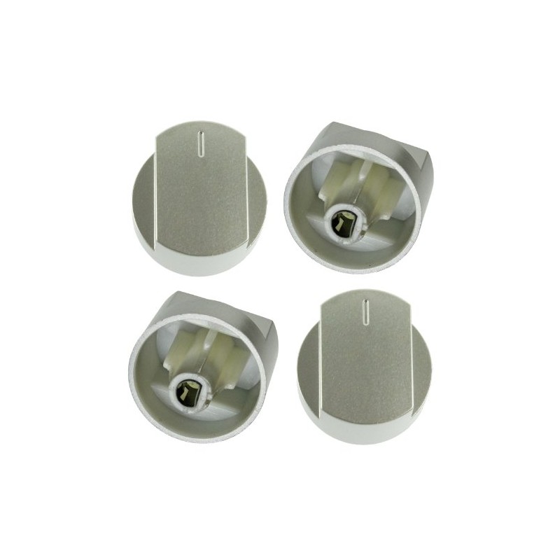 First4spares Control Knob for Stoves Oven (Pack of 4, Chrome/Silver)