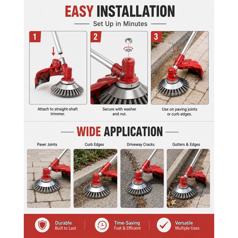 Steel Wire Weed Brush Cutter Head for Trimmers – 25.4