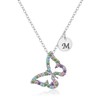 Kiokioa Butterfly Necklace Multi-color Crystal for Women Letter Initial Butterfly