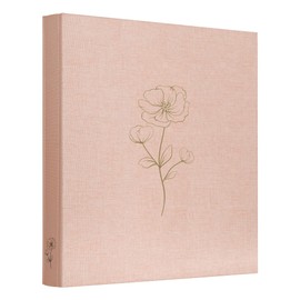 Tslespcx Photo Album 4x6 500 Photos 5 Pictures Per Page, 500 Pockets, Photo Albums 4x6 Pictures, Linen Fabric Cover Large Photo Album Book for Wedding Family Memories(Pink）