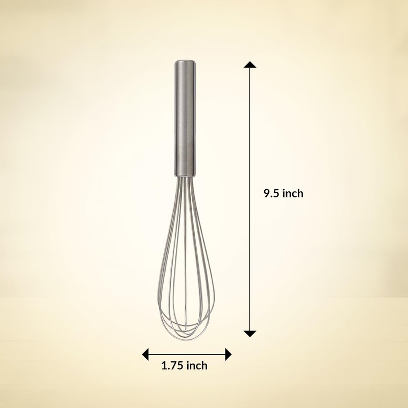 Mrs. Anderson’s Baking French Whisk, Stainless Steel, 9.5-inches