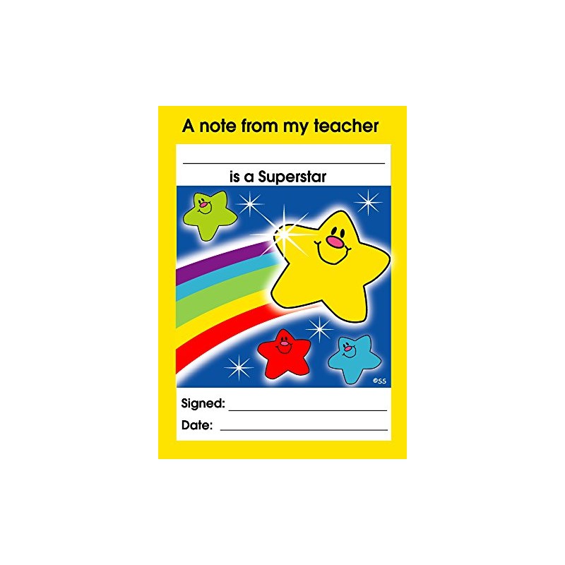 SuperStickers Superstar Teacher Reward Praise Note Pad, DNP132, 15 x