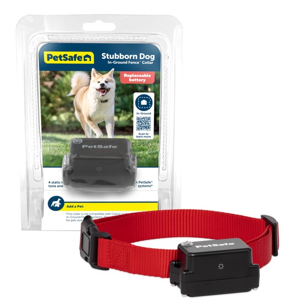 PetSafe Stubborn Dog Receiver Collar, In-Ground Fence Collar, Waterproof, with Tone, Vibration and Static Correction for dogs 8lb and Up - Not Compatible with YardMax and UltraSmart