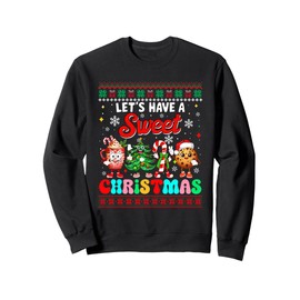 Let's Have Sweet Xmas Tree Candy Canes Cookie Coffee Sweater Sweatshirt