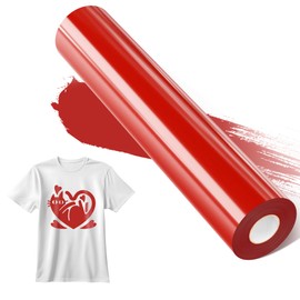 Red HTV, 12" x 15ft Red Heat Transfer Vinyl Rolls, Red Iron on Vinyl Compatible with Cricut All Machine and Heat Press for DIY Decorations