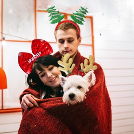 AWCIGG® Pack of 6 Christmas Headbands, Christmas Hat, Snowman, Christmas Tree, Reindeer, Antlers, Christmas Headband, Hair Accessories, Headpiece, Children, Adults, Christmas Party Accessories