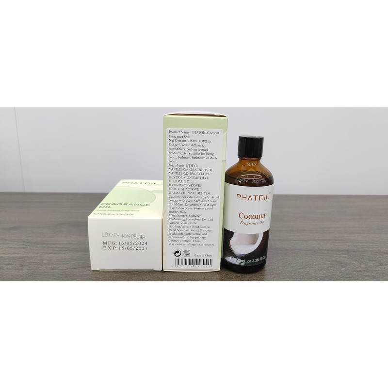 PHATOIL 3.38FL.OZ Coconut Fragrance Oils for Aromatherapy, Essential Oils for