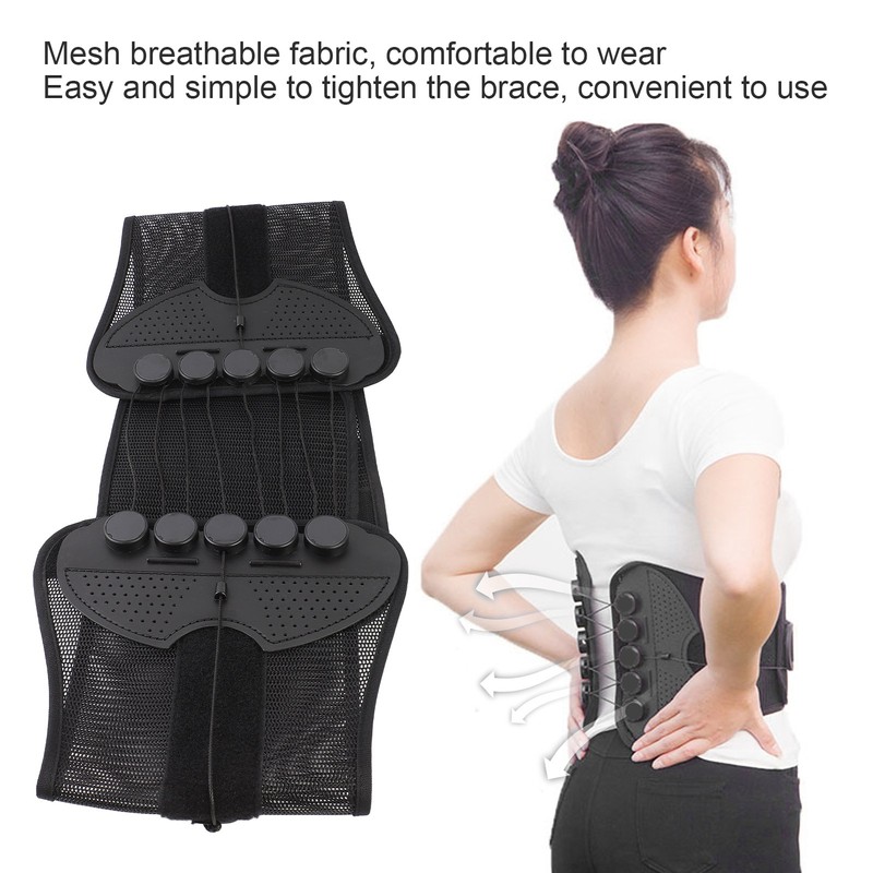 Lower Back Brace Adjustable Lumbar Brace Pulley Compression for Herniated