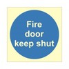 20 x Glow In The Dark Fire Door Keep Shut Signs 100mm x 100mm - Rigid Plastic