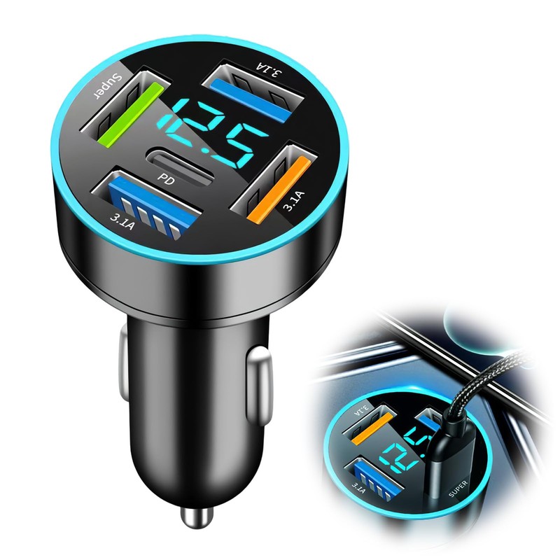 4 Ports Car Charger, USB, USB Socket for Car, with