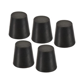 YOKIVE Pack of 5 Rubber Plugs Conical Plugs with High Temperature Resistance Protection Hole Large for Lab Industry (Black 18 mm to 24 mm)