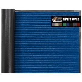Gorilla Grip Traffic Guard Door Mat, 47x35, Heavy Duty Welcome Mats, Commercial Office Space Doormat, Waterproof, Fade Resistant, Strong Rubber Backing, Low Profile, Shoe and Boot Scraper, Blue