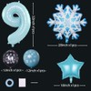 32 Inch Blue Snowflake Balloons 9st Birthday Number Balloons Decorations,