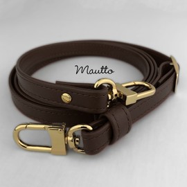 Mautto Genuine Dark Brown Leather Strap for LV DE Purse/Bag Adjustable Crossbody Length