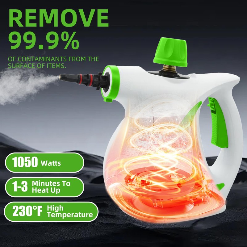Pressurized Handheld Portable Steam Cleaner, 1050W High Pressure Steam Machine