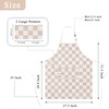Ohocut 2 Pack Checkered Kitchen Apron, Beige Checkerboard Aprons for