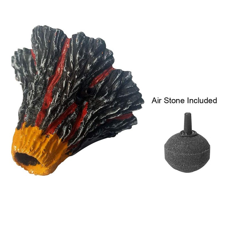 Abnaok Aquarium Volcano with Air Stone Bubbler, Realistic Fish Tank