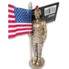 Soldier Holding American Flag Resin Christmas Tree Ornament