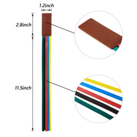 Ribbon Bookmark Ribbon Markers Artificial Leather Bookmark with Colorful Ribbons for Books (9 Pieces)