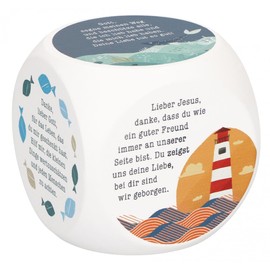Butzon & Bercker Prayer Dice - Thank You Prayers. 6 Popular Christian Illustrated Children's Prayers, Lovingly Designed Wooden Cube. Ideal as a Christian Gift