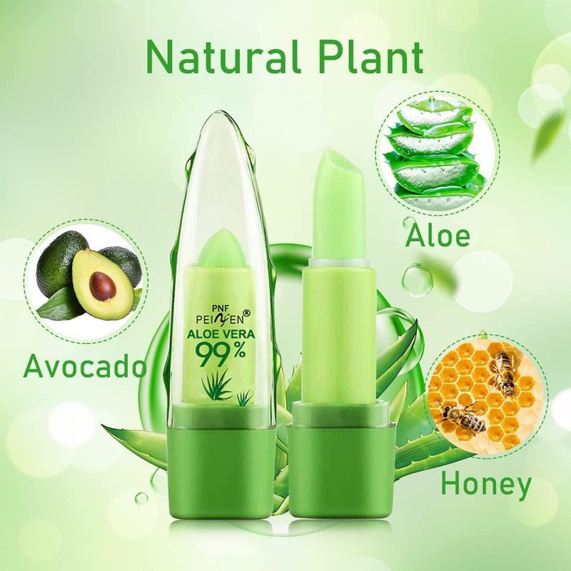 Aloe Vera Lipstick, Long-Lasting, Sweat-Proof, Temperature Change Enhances Shine, Waterproof,
