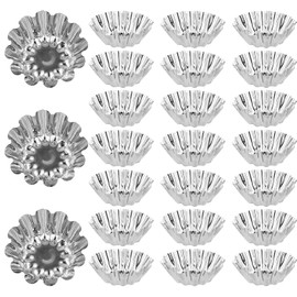Pack of 25 Cake Moulds, Small Quiche Moulds, Baking Moulds Set, Mini Stainless Steel Tart Mould, Cupcake Muffin Mould, Baking Tool, Tart Mould, Moulds for Pudding, Cakes, Muffin