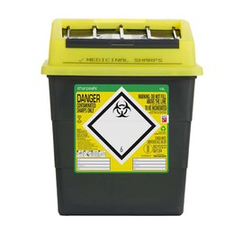 Sharpsafe 13 Litre 5th Generation Yellow/Grey -Sharps Bin Clinical Waste Disposal