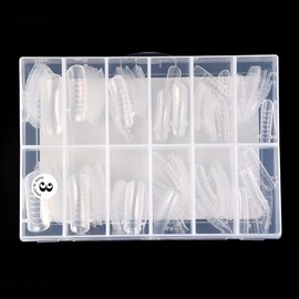 KADS Nail Tips 12 Sizes/10PCS Dual Nail Foam UV Gel Acrylic Nail Art Solid Transparent (Size 3)