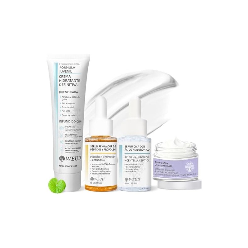 Kit Cuidado Facial Coreano GKV 4 en 1: Niacinamida, Centella,