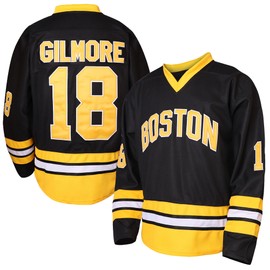 18 Happy Gilmore Hockey Jersey for Men,Boston Adam Sandler 1996 Movie Ice Hockey Jersey Black S-3XL (18 Black,XX-Large)