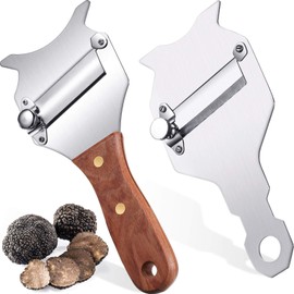 2 Pieces Truffle Slicer Adjustable Blade Rosewood Handle Stainless Steel Cheese Chocolate Truffle Shaver Truffle Cutter for Chocolate Truffle Vegetables Garlic Mushrooms Home Kitchen Supplies