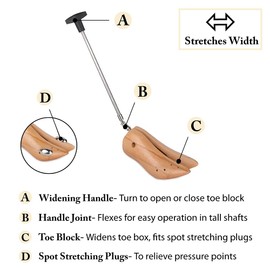 FootFitter Premium Professional Cowboy/Western Boot Stretcher, Stretches Loosens & Widen Tight Cowboy Boots, Strong & Durable Construction - Men's US 9-11/Women's 10-12