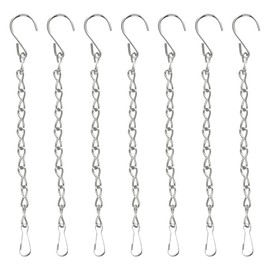 Thyonta 12PCS Metal Hook Chain Adjustable Birdcage Planter Hanging Chain Ideal for Hanging Up Bird Feeders, Baskets（24cm，Grey）