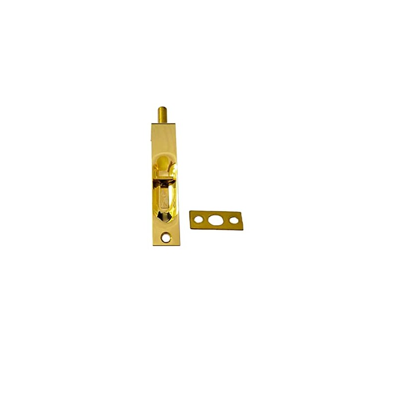 QCAA Solid Brass Door Flush Bolt, 4", with Square End,