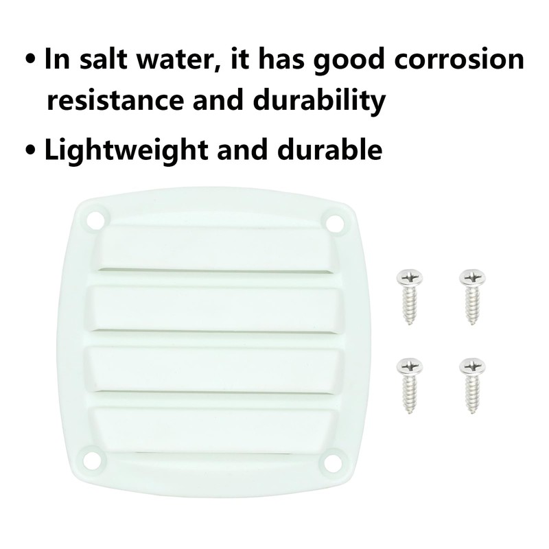 LEQMG Nylon Louvered Thru Vent,Plastic White Flush Marine Boat Vent,Free