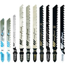 10-piece set T-Shank Jig Saw Blade Set, made of HSS/CPV, compatible with all jigsaws, metal cutting
