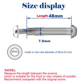 OTFAITP M8 8 mm x 28 mm-86 mm Scooter Front Rear Axle Bolt 8.8 Grade Carbon Steel for Stunt Scooter Dash Teen/Adult Kick Scooter 800+lb Capacity