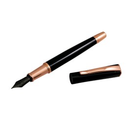 Monteverde Impressa, Fountain Pen, Black w/Rose Gold Trim, Broad Nib