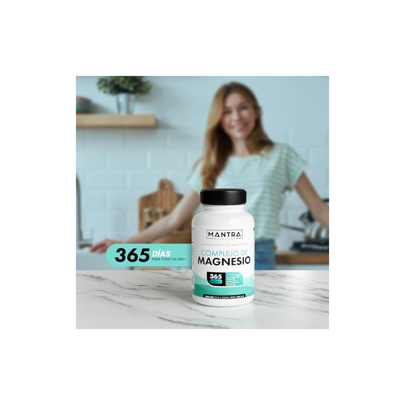 Mantra Nutrition Complejo Magnesio 365 Cápsulas Formuladas Citrato Glicinato Glu