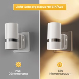LOHAS-LED Night Light, Night Light Socket with Twilight Sensor, 0-100LM Dimmable, 3000K Warm White, Plug in Night Light for Hallway, Bedroom, Stairs, Bathroom