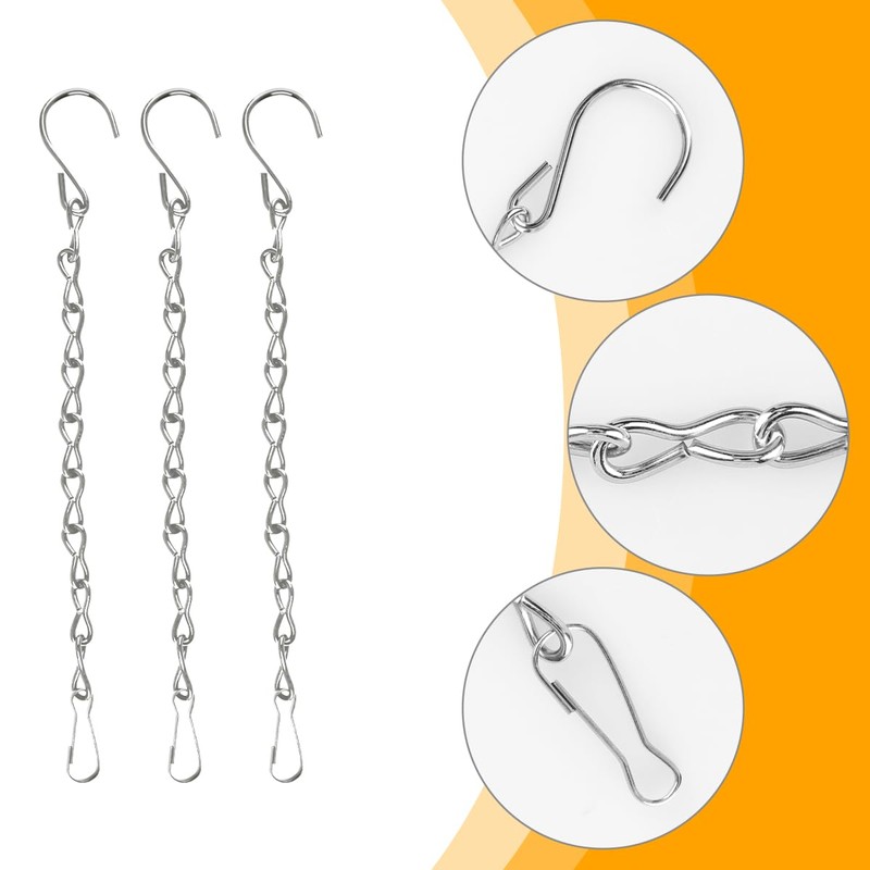 Thyonta 12PCS Metal Hook Chain Adjustable Birdcage Planter Hanging Chain