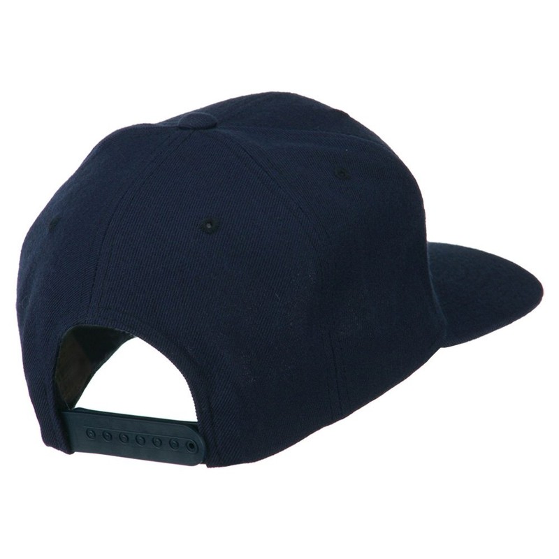 e4Hats.com Old English R Embroidered Flat Bill Cap - Navy