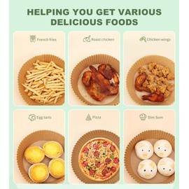 Air Fryer Liners,Disposable Airfryer Paper Liners,Non-Stick Oil-proof Water-proof for Easy Cleanup, Great for Oven, Pans & Baking,8” Round for 4-8 qt Air Fryer, Steamer, Roasting,Microwave,120 Pcs