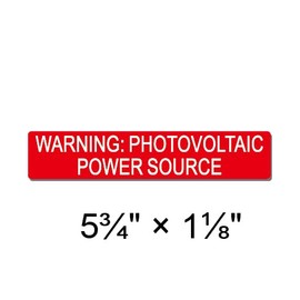 10 Pack Premium PV Labels Printed with Warning: Photovoltaic Power Source | Outdoor Rated PV Stickers | Solar Stickers | PV Label | Solar Label