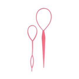 Trimming Shop Hair Braiding Tool, Topsy Tail Hair Tool, Ponytail Holders, 2pcs Topsy Tool French Braid Loop Hair Tools for Ponytail Hair Looping Tool Hair Twister for Women Girl Styling Maker, Pink