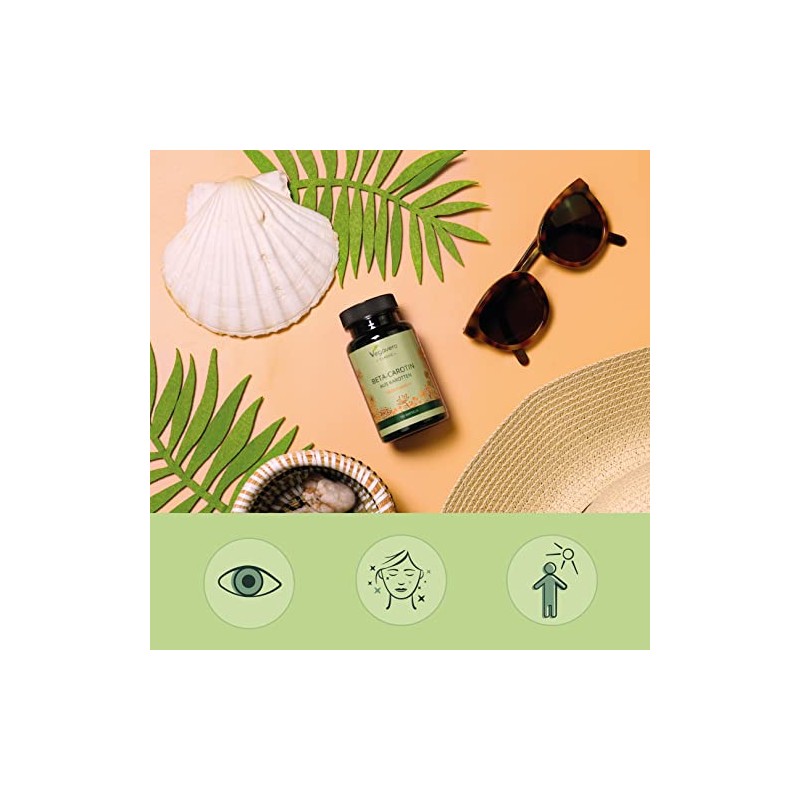 Beta Carotene Vegavero® | 180 Capsules | Tan Accelerator |