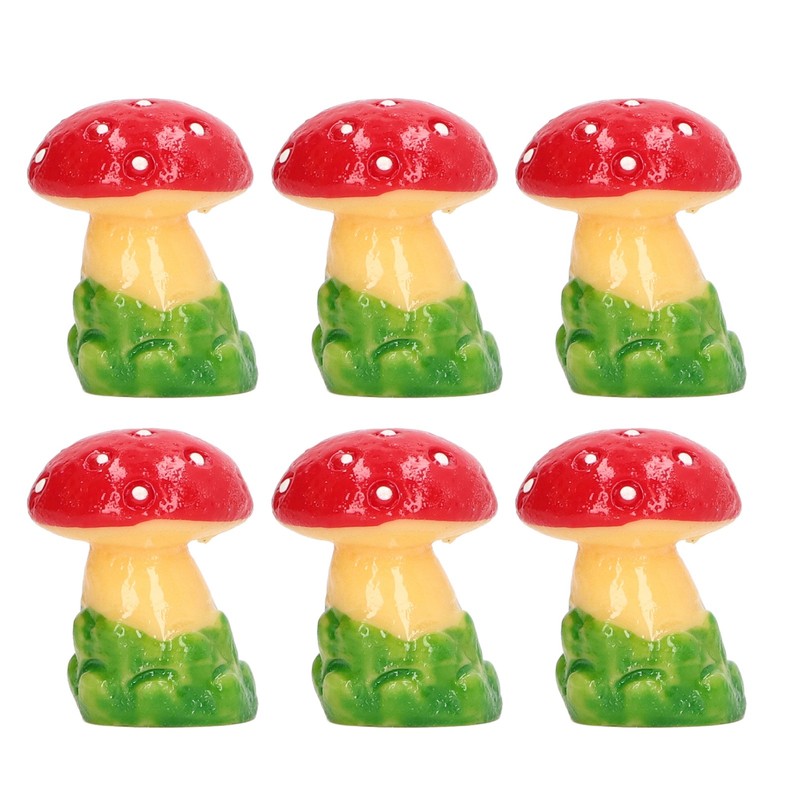 30pcs Dollhouse Mushroom Figurine Cute DIY Resin Micro Landscape Garden