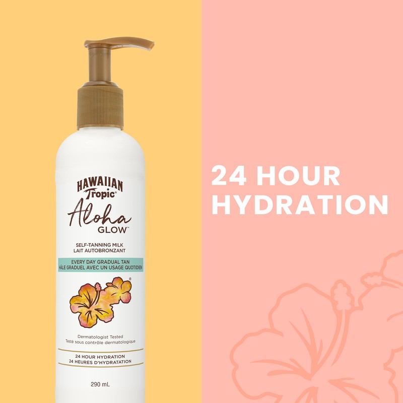 Hawaiian Tropic Aloha Glow Sunless Self-Tanning Milk, Everyday Gradual Tan,