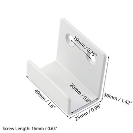 Coshar 10 Pcs Stainless Steel Hanger Bracket for Ceramic Tile Billboard Wall Tile Display, Heavy Duty Flat J Clamp Hook Hanger, Wall Mounted Clip Bracket Hook Fastener - White (Inner Length 21mm)